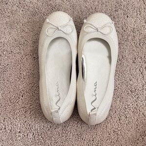 Mia Cream Ballet Flats with Bow